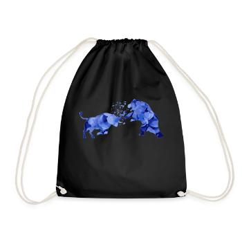 Bull vs. Bear Stock Exchanges Print - Drawstring Bag - black - Front