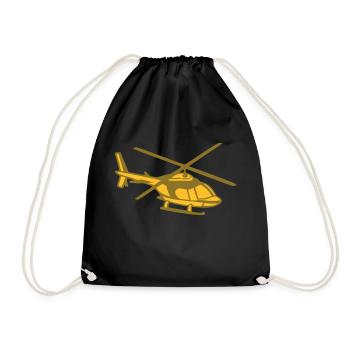 Hubschrauber - Turnbeutel - Schwarz - Vorne