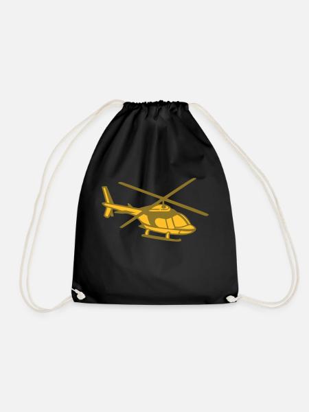 Hubschrauber - Turnbeutel - Schwarz
