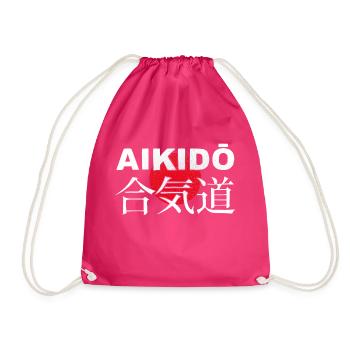 Aikido Kampfkunst Japanische Kanji Schrift - Turnbeutel - Fuchsia - Vorne