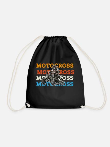 Motocross quad - Drawstring Bag - black