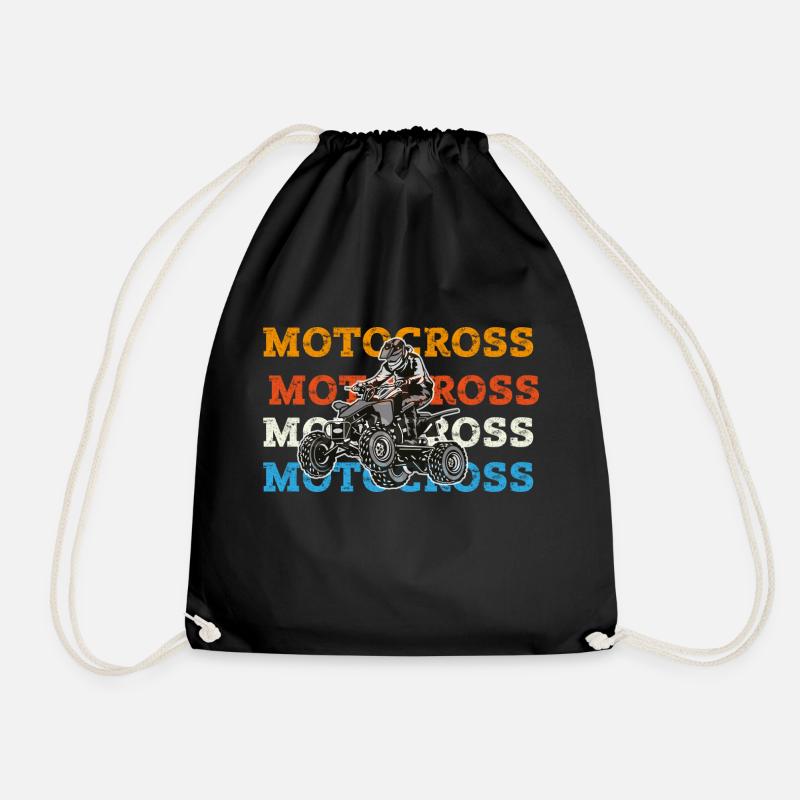 Motocross quad - Drawstring Bag - black