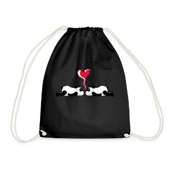 Heart 2 Pandabaers - Drawstring Bag - black - Front