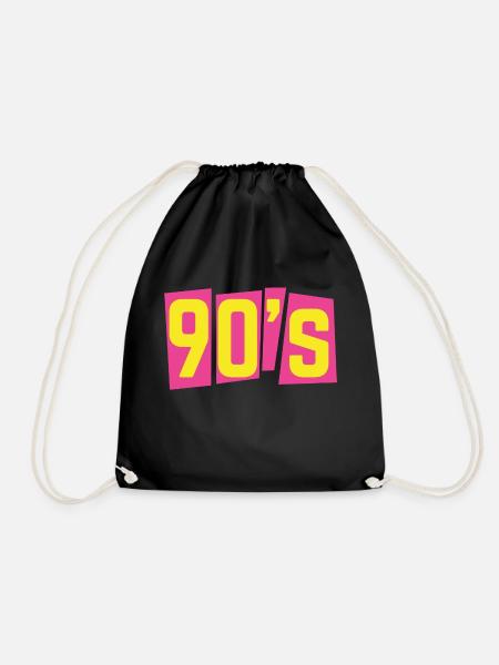 90s neunziger 90er oldschool - Turnbeutel - Schwarz