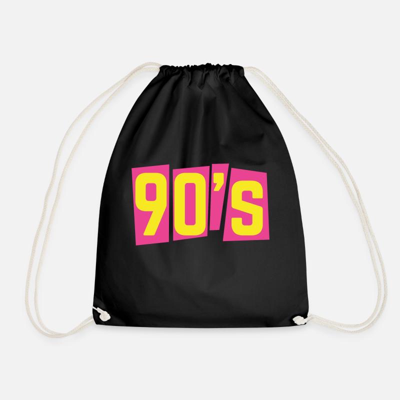 90s nineties 90s old school - Drawstring Bag - black