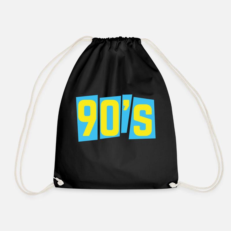 90s nineties 90s old school - Drawstring Bag - black