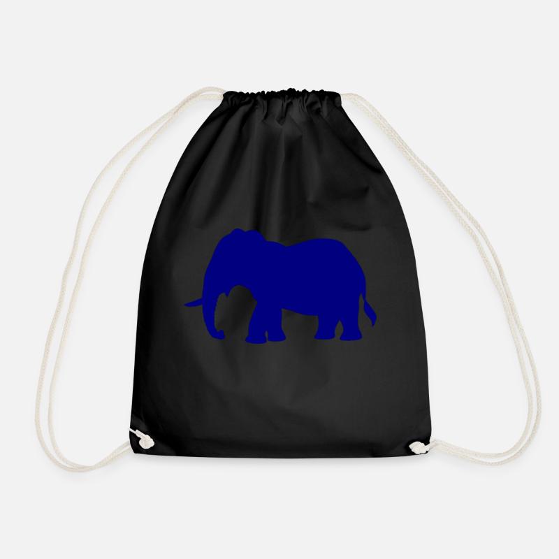 Elephant - Drawstring Bag - black