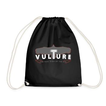 VULTURE - the real king of the air - Geier - white - Drawstring Bag - black - Front