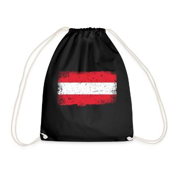 Austria Flag - Drawstring Bag - black - Front