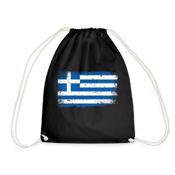 Drapeau de la grèce - Sac de sport léger - noir - Devant