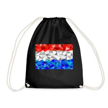Luxemburg Flagge im low poly Stil - Turnbeutel - Schwarz - Vorne