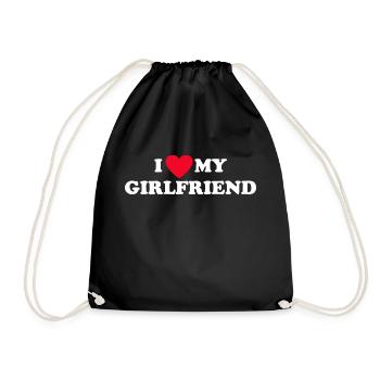 I Love My Girlfriend - Drawstring Bag - black - Front