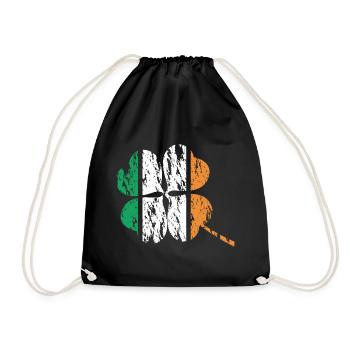 Irlande drapeau irlandais grunge used look trèfle - Sac de sport léger - noir - Devant