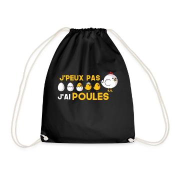 je peux pas j ai poule Ferme Poule Humour Cadeau - Sac de sport léger - noir - Devant