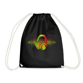 Reggae Musik Afrika Jamaica Rastafari - Turnbeutel - Schwarz - Vorne