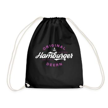 Original Hamburger Deern T-Shirt - Turnbeutel - Schwarz - Vorne