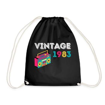 Vintage 1983 Radio 39 Jahre alt 1983 Geburtstag - Turnbeutel - Schwarz - Vorne
