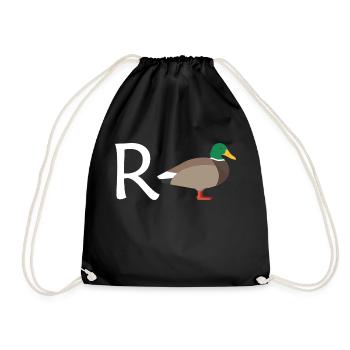 Rente Ente Ruhestand Pension Frührente Geschenk - Turnbeutel - Schwarz - Vorne