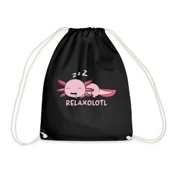 Relaxolotl Mignon Axolotl Salamandre endormie - Sac de sport léger - noir - Devant