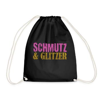 Muddy run shirt mud Schmutz Glitzer Lauf Frauen - Turnbeutel - Schwarz - Vorne