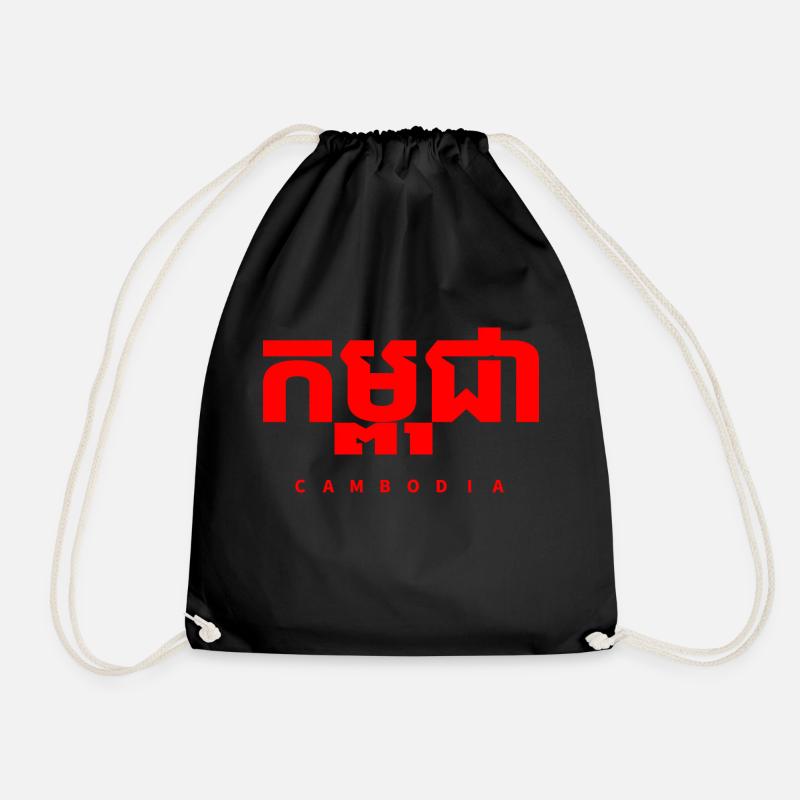 Cambodia - Drawstring Bag - black