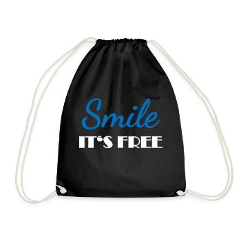 Smile! It's free - Turnbeutel - Schwarz - Vorne