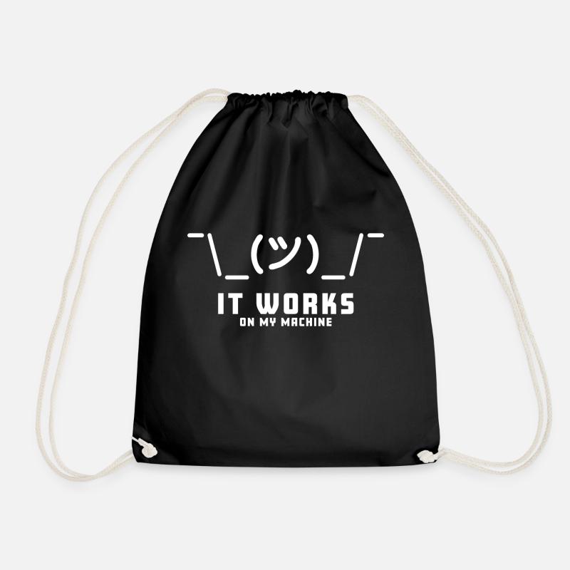 It works on my Machine Lustiger Informatik Spruch - Turnbeutel - Schwarz