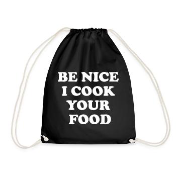 Soyez gentil, je cuisine votre nourriture - Sac de sport léger - noir - Devant