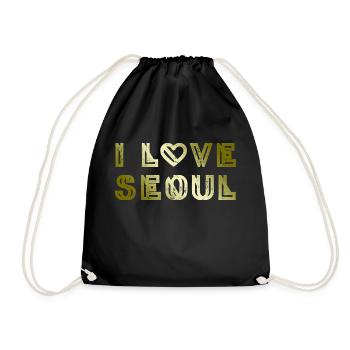 I Love Seoul - Drawstring Bag - black - Front