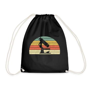 Laboratory shirt with microscope - Drawstring Bag - black - Front