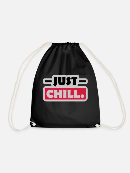 Just Chill Text Logo - Turnbeutel - Schwarz