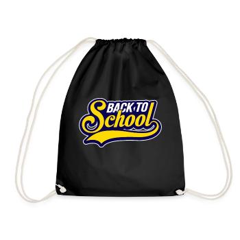 Vintage Schulstart Schulanfang Retro Schüler - Turnbeutel - Schwarz - Vorne