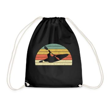 Kajak T-Shirt - Turnbeutel - Schwarz - Vorne