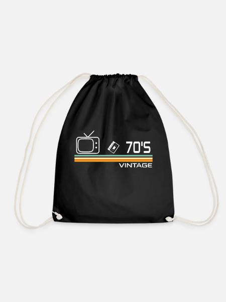 70er Jahre - Turnbeutel - Schwarz