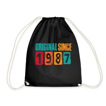 Né en 1987 cadeau de 35e anniversaire - Sac de sport léger - noir - Devant