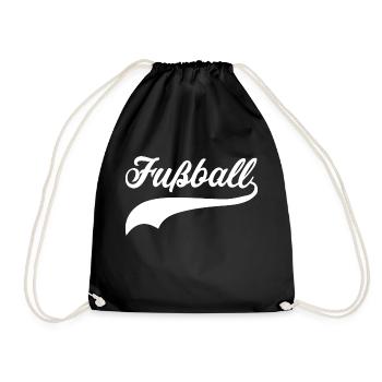 fußball swoosh - Turnbeutel - Schwarz - Vorne