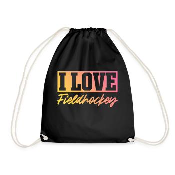 I love field hockey - Drawstring Bag - black - Front