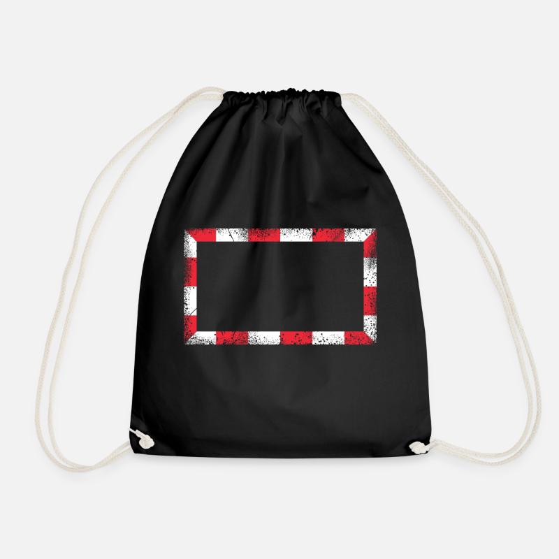 Frame / Red- White - Drawstring Bag - black