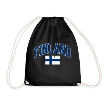 FINLAND FLAG - Drawstring Bag - black - Front