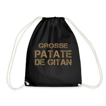 Grosse Patate de Gitan ocre - Sac de sport léger - noir - Devant