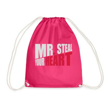 Mr steal your heart - Drawstring Bag - fuchsia - Front