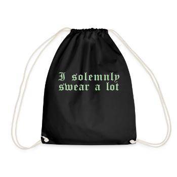 Drôle de dicton: Je jure solennellement beaucoup - Sac de sport léger - noir - Devant