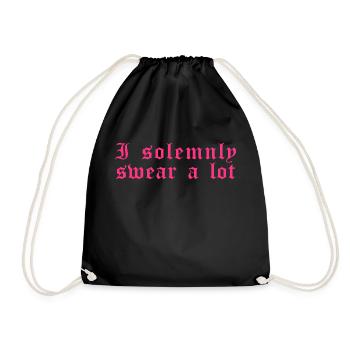 Drôle de dicton: Je jure solennellement beaucoup - Sac de sport léger - noir - Devant