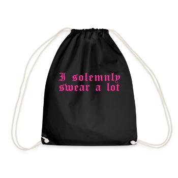 Drôle de dicton: Je jure solennellement beaucoup - Sac de sport léger - noir - Devant