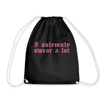 Drôle de dicton: Je jure solennellement beaucoup - Sac de sport léger - noir - Devant