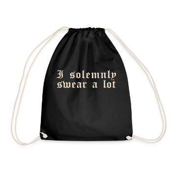 Drôle de dicton: Je jure solennellement beaucoup - Sac de sport léger - noir - Devant
