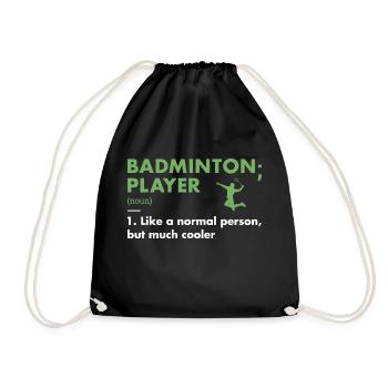 Sport Player Definition Badminton - Turnbeutel - Schwarz - Vorne
