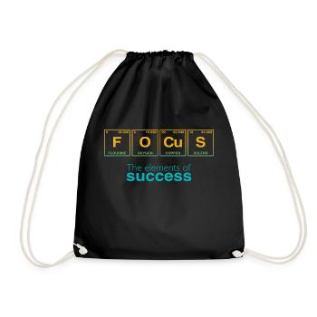 Slogan d’entreprise : Les éléments du succès - FOCUS - Sac de sport léger - noir - Devant