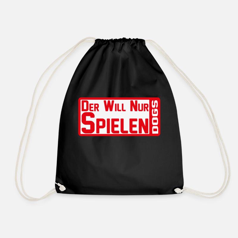 HM-Designs-Der will nur spielen - Turnbeutel - Schwarz