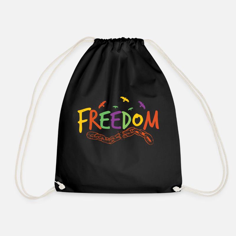 FREEDOM - Drawstring Bag - black